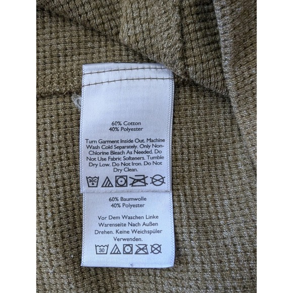 Eddie Bauer Men's Sz M Pullover Sweater Crew Neck Thermal Cotton Green Solid - Picture 6 of 8